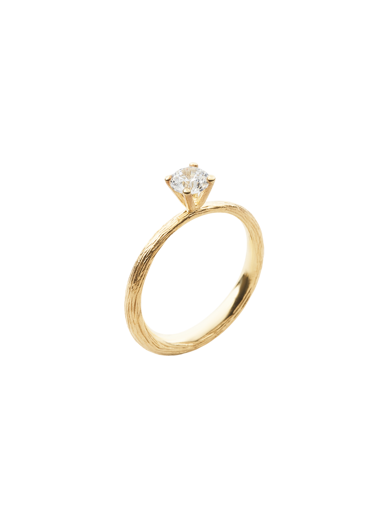 Vide solitaire ring in 18k yellow gold with 0,50ct diamond